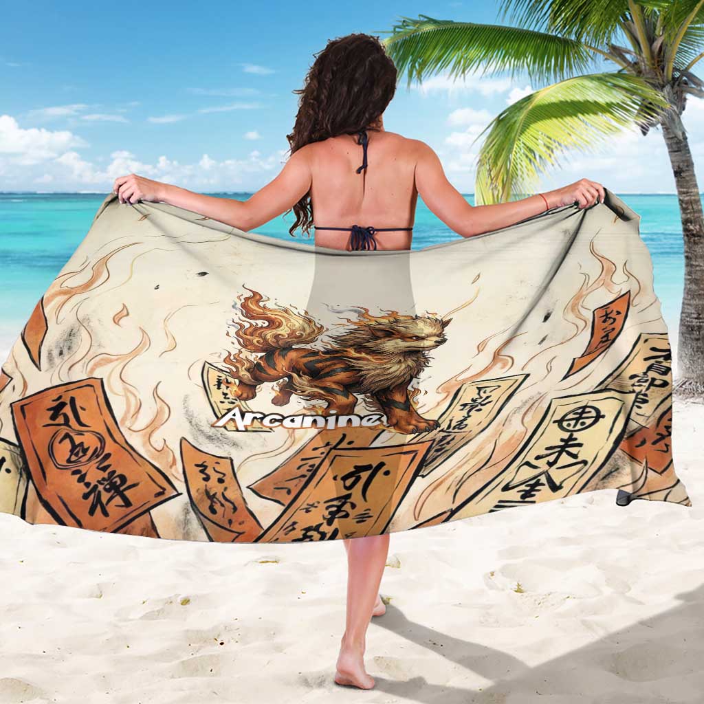 Arcanine Sarong Japanese Spell Tag Fire Art