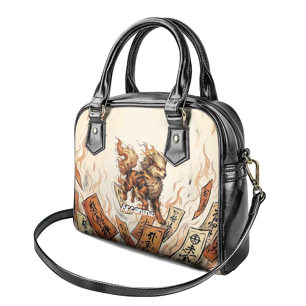 Arcanine Shoulder Handbag Japanese Spell Tag Fire Art