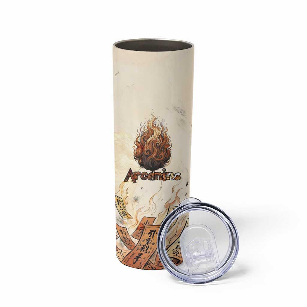 Arcanine Skinny Tumbler Japanese Spell Tag Fire Art