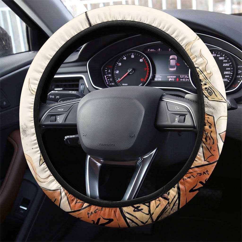 Arcanine Steering Wheel Cover Japanese Spell Tag Fire Art