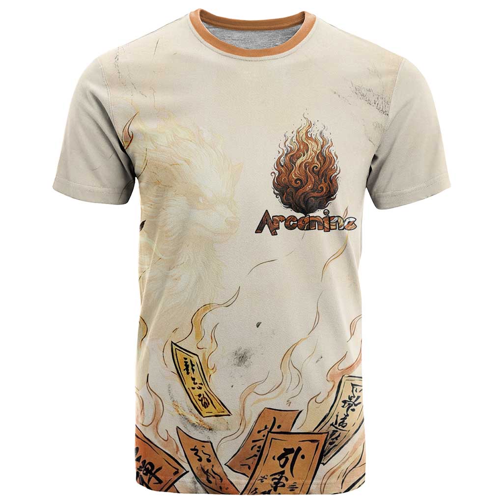 Arcanine T Shirt Japanese Spell Tag Fire Art