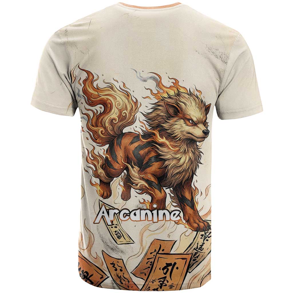 Arcanine T Shirt Japanese Spell Tag Fire Art