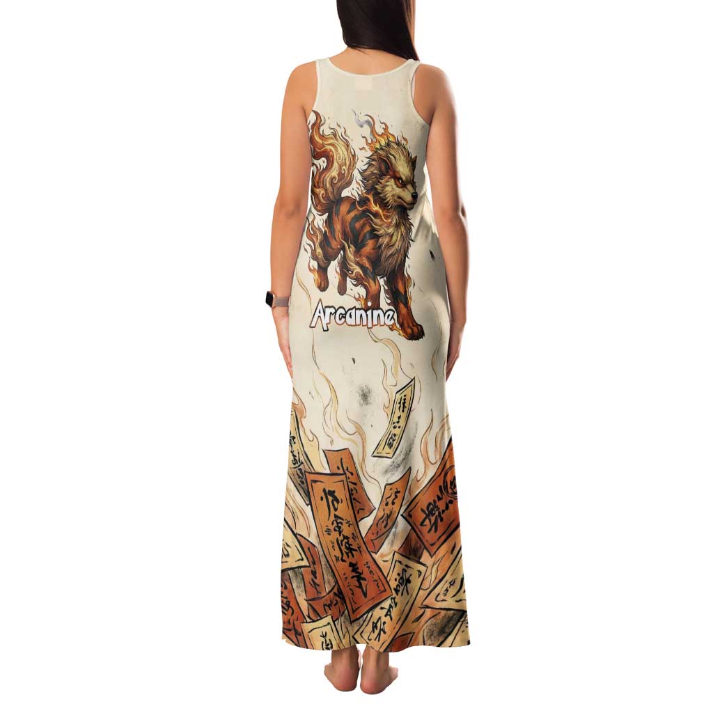 Arcanine Tank Maxi Dress Japanese Spell Tag Fire Art