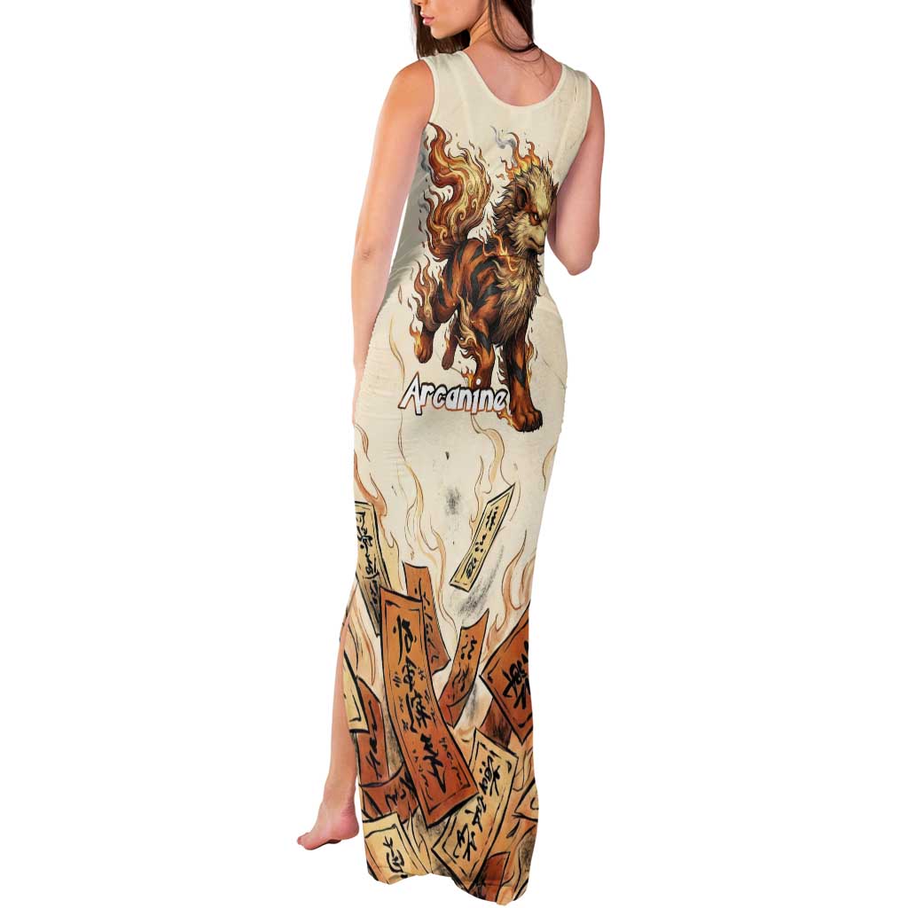 Arcanine Tank Maxi Dress Japanese Spell Tag Fire Art