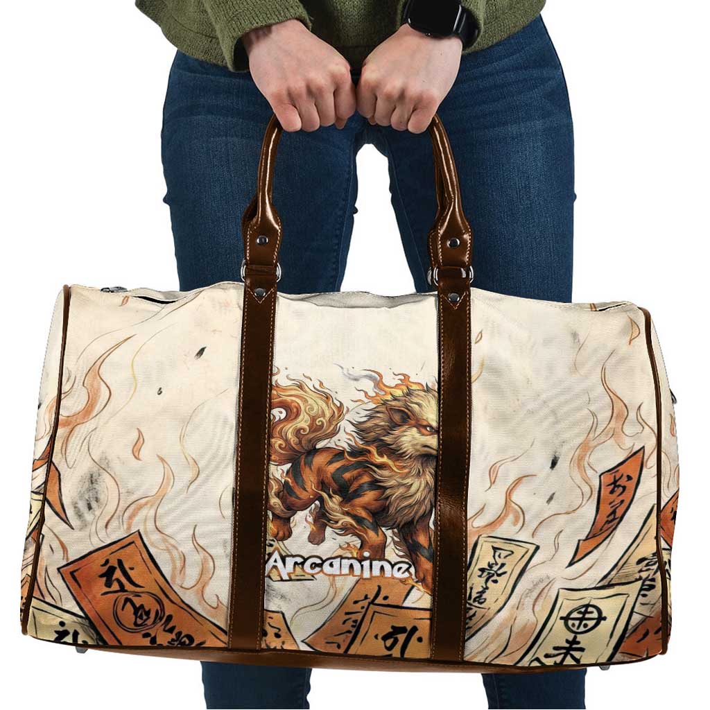 Arcanine Travel Bag Japanese Spell Tag Fire Art