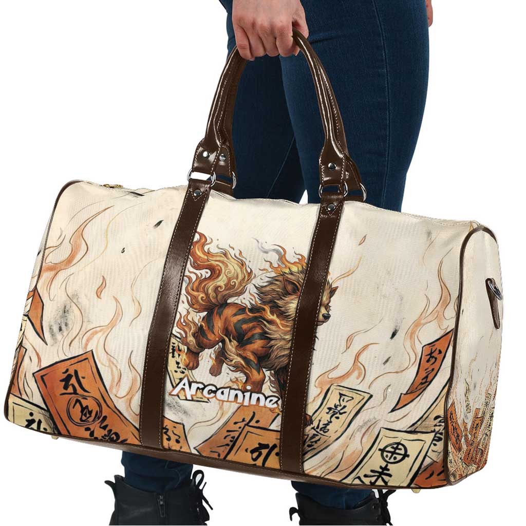 Arcanine Travel Bag Japanese Spell Tag Fire Art