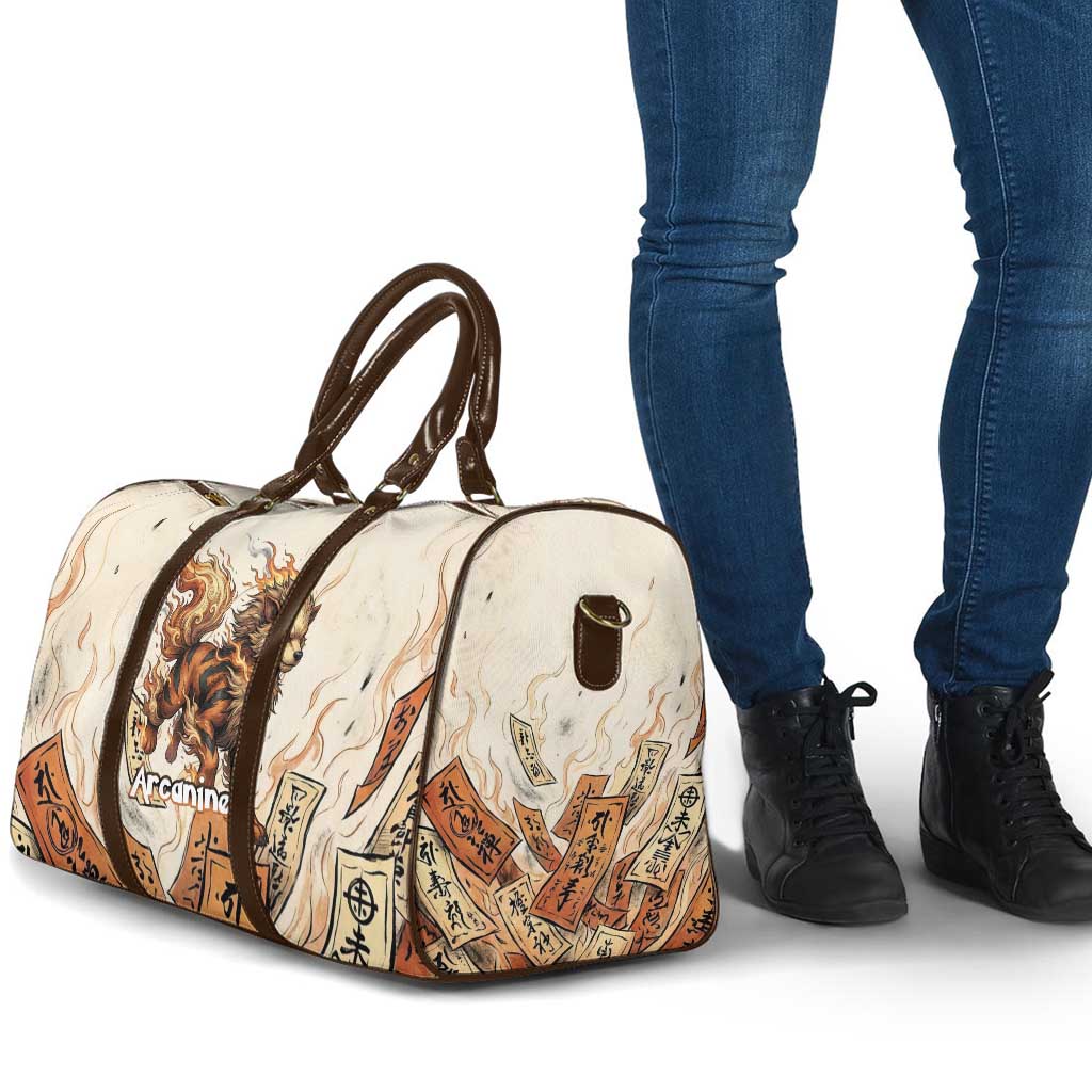 Arcanine Travel Bag Japanese Spell Tag Fire Art
