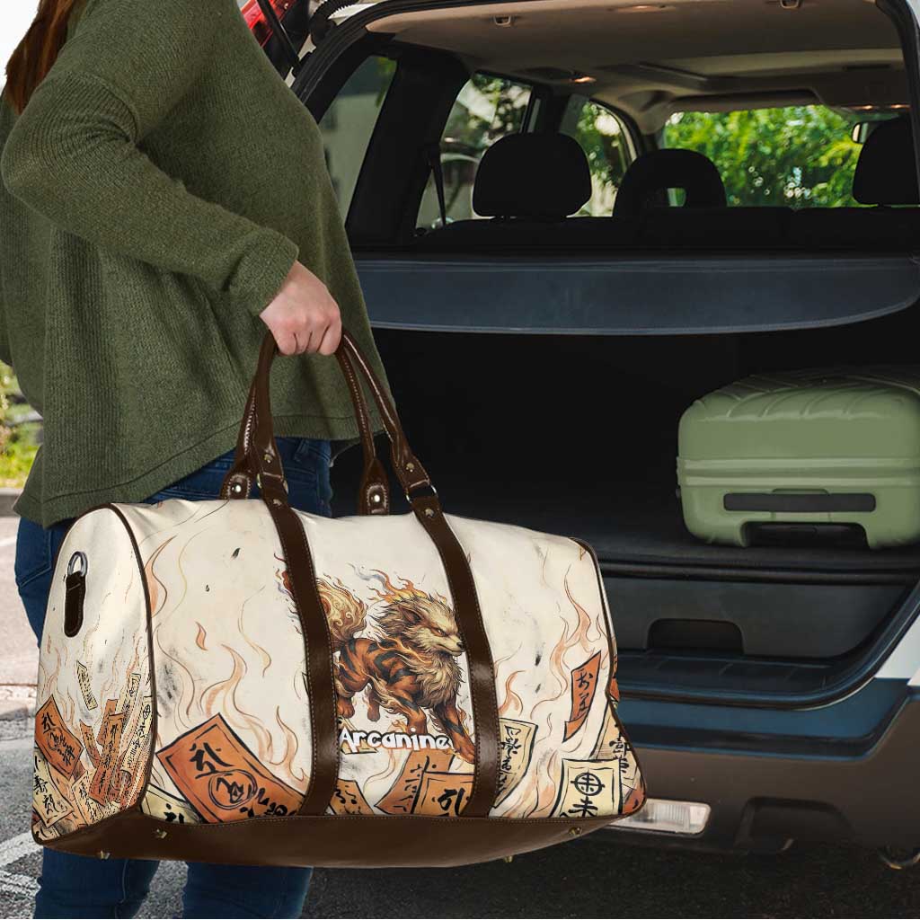 Arcanine Travel Bag Japanese Spell Tag Fire Art