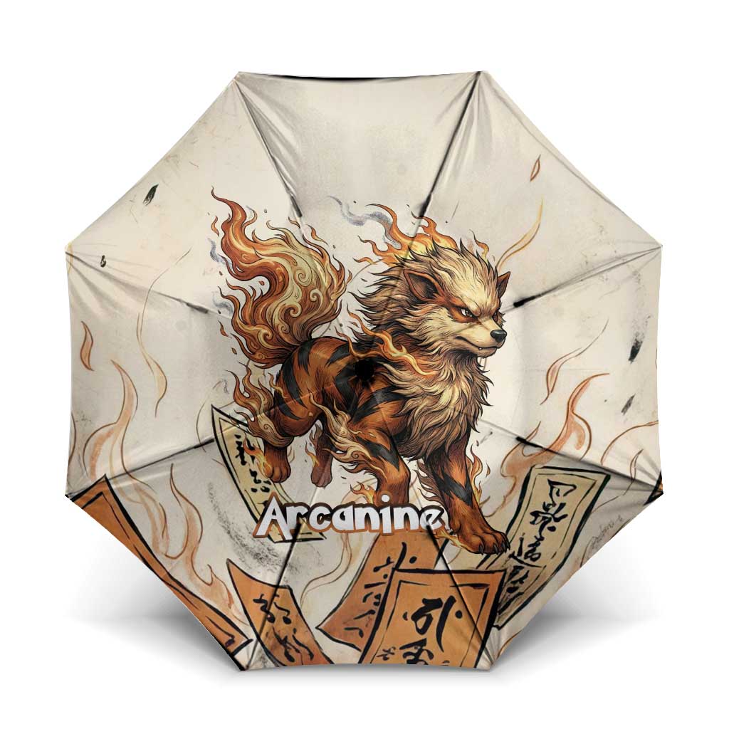 Arcanine Umbrella Japanese Spell Tag Fire Art