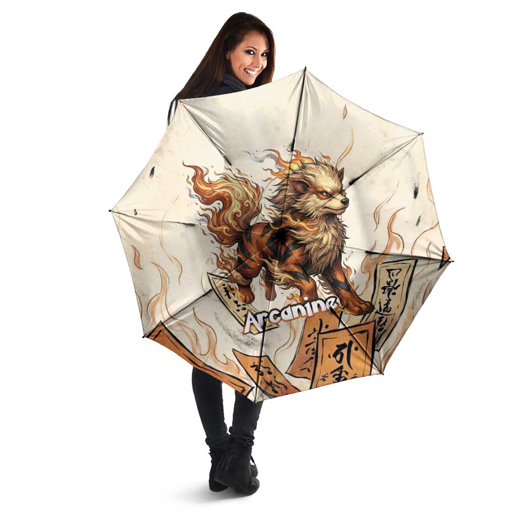 Arcanine Umbrella Japanese Spell Tag Fire Art