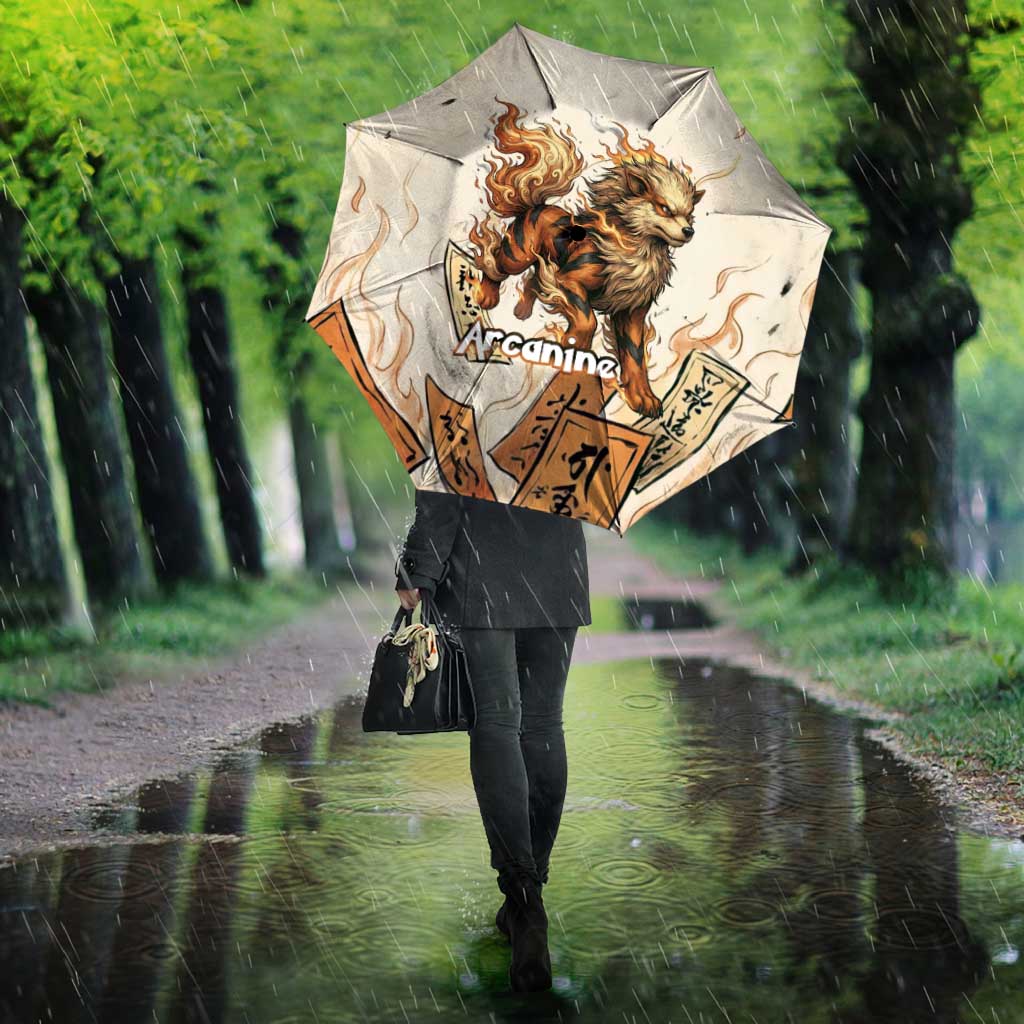 Arcanine Umbrella Japanese Spell Tag Fire Art