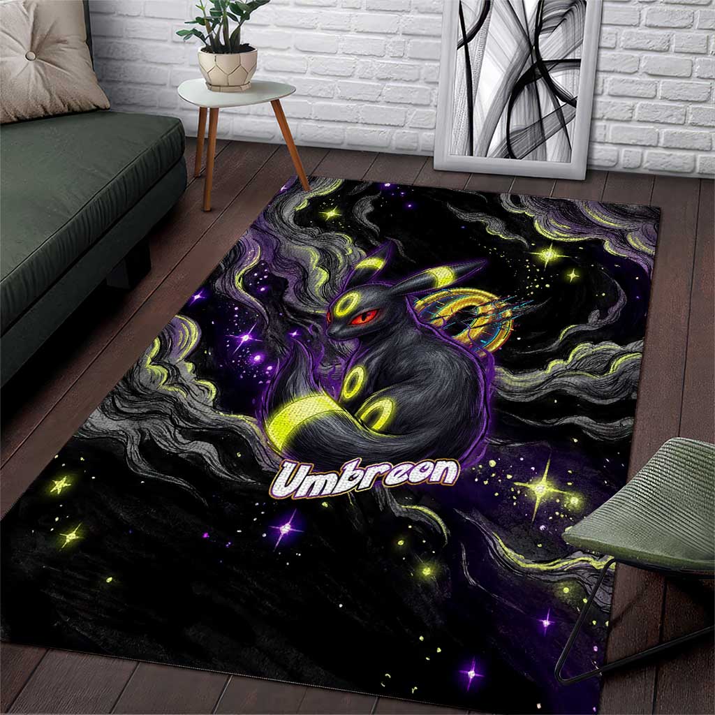 Umbreon Area Rug Cosmic Neon Galaxy Art