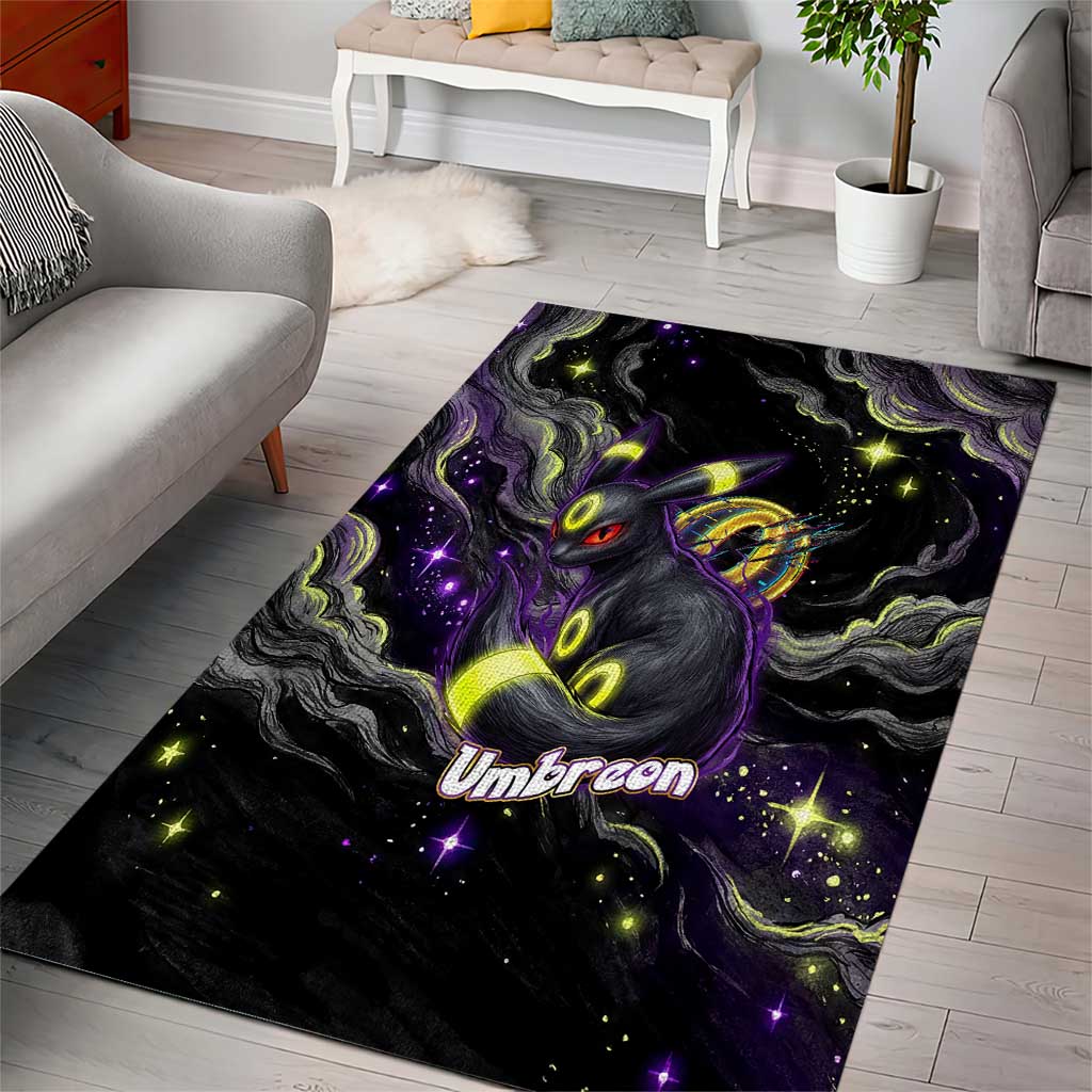 Umbreon Area Rug Cosmic Neon Galaxy Art