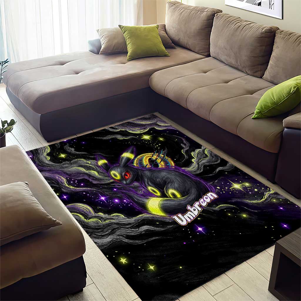 Umbreon Area Rug Cosmic Neon Galaxy Art