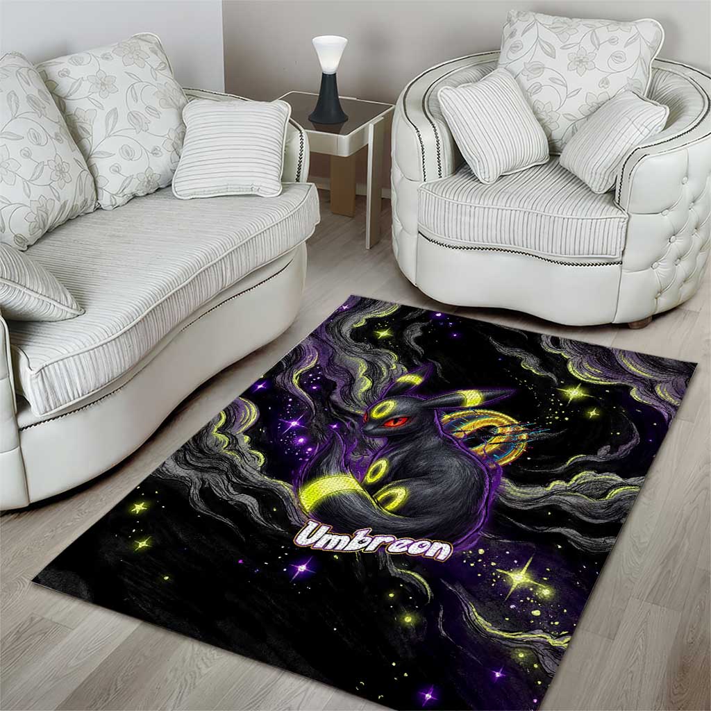 Umbreon Area Rug Cosmic Neon Galaxy Art