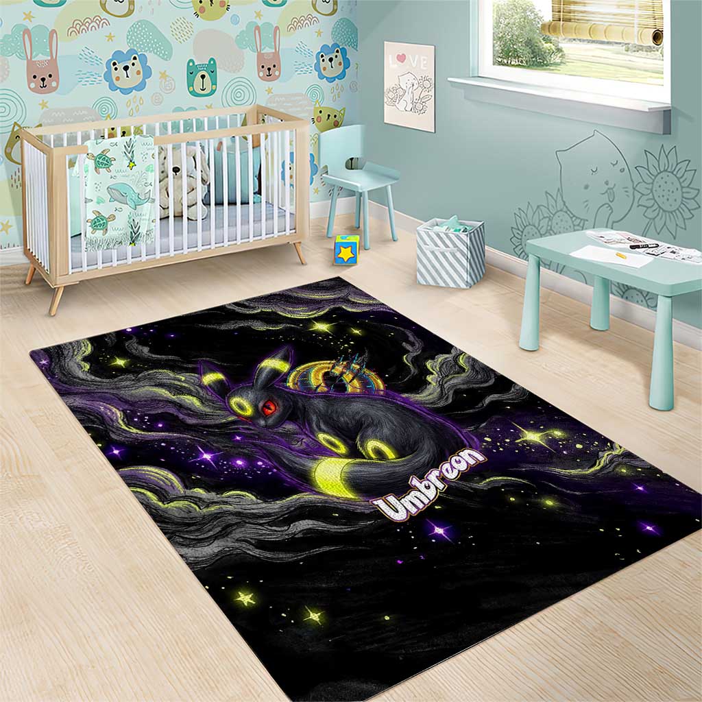 Umbreon Area Rug Cosmic Neon Galaxy Art