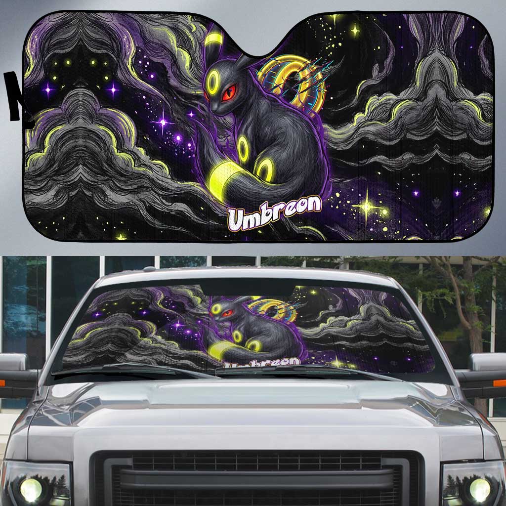 Umbreon Auto Sun Shade Cosmic Neon Galaxy Art