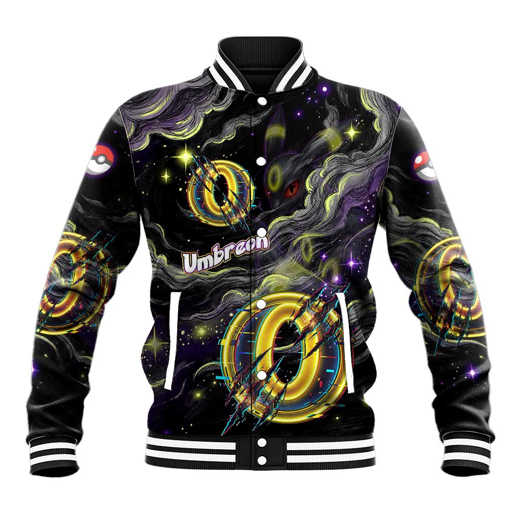 Umbreon Baseball Jacket Cosmic Neon Galaxy Art