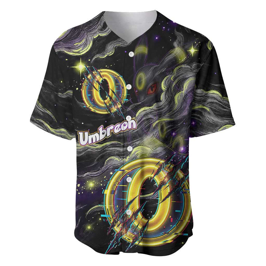 Umbreon Baseball Jersey Cosmic Neon Galaxy Art