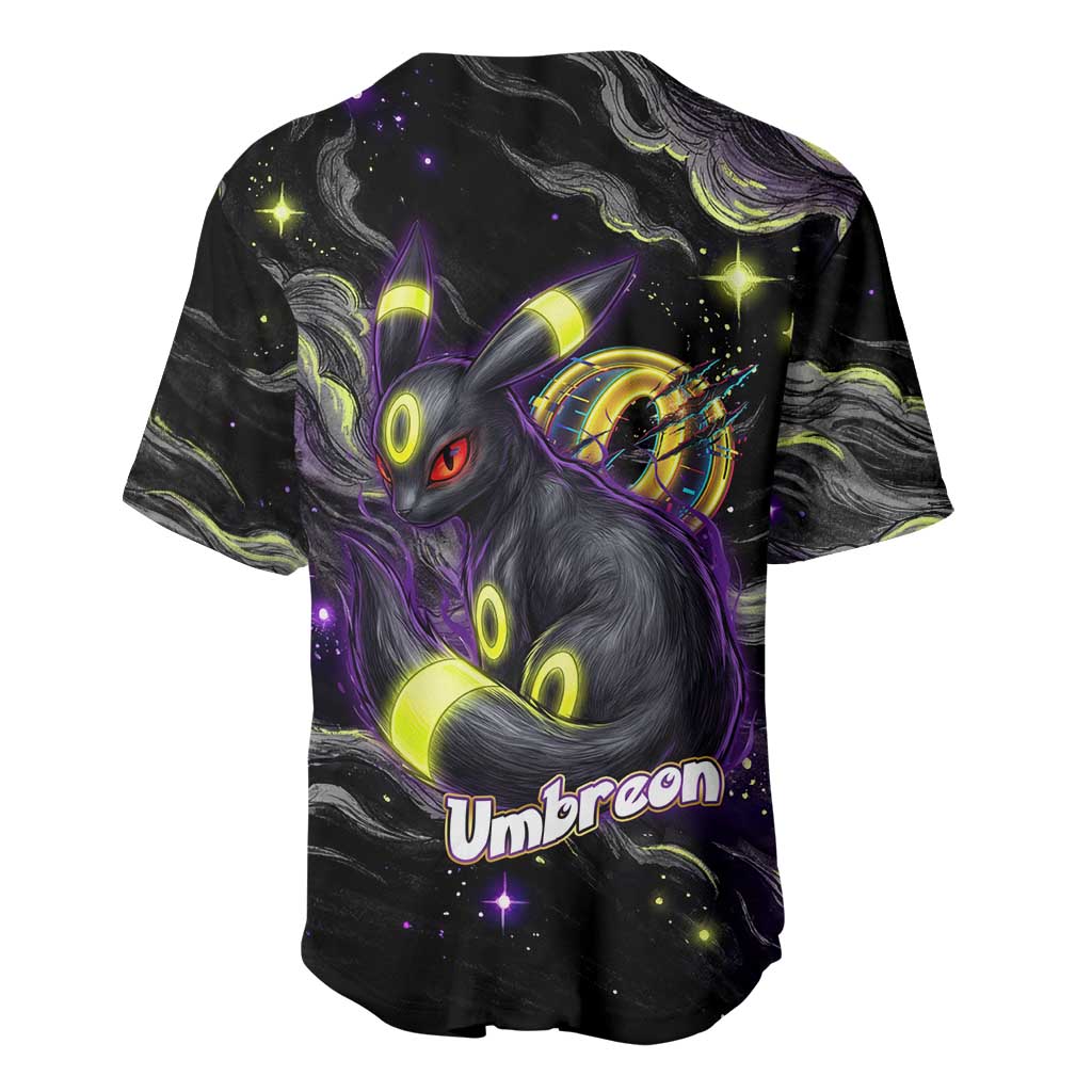 Umbreon Baseball Jersey Cosmic Neon Galaxy Art