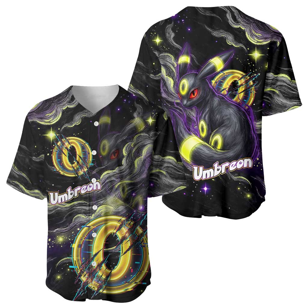 Umbreon Baseball Jersey Cosmic Neon Galaxy Art