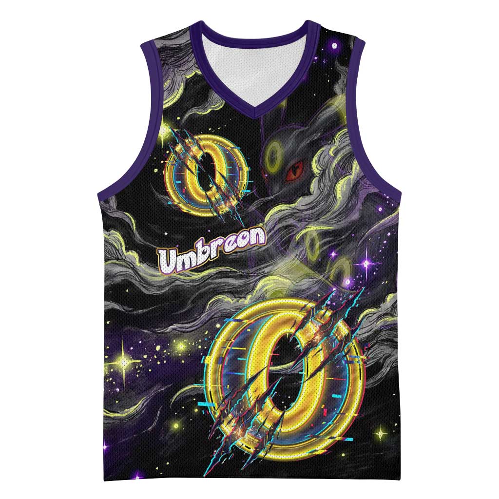 Umbreon Basketball Jersey Cosmic Neon Galaxy Art