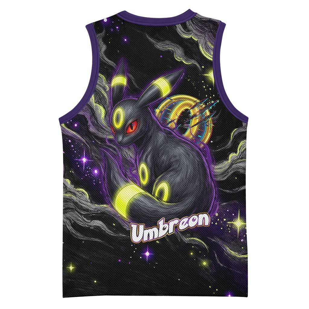 Umbreon Basketball Jersey Cosmic Neon Galaxy Art