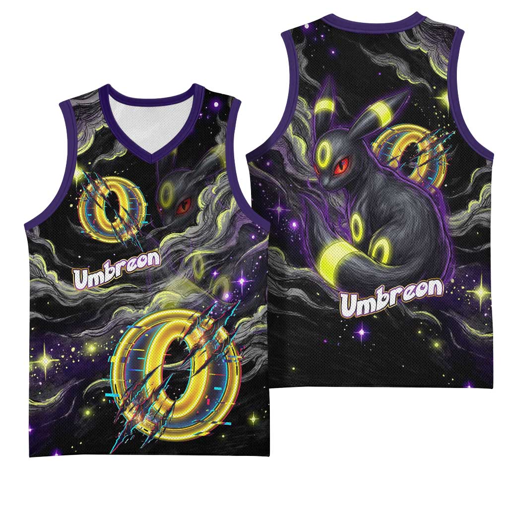 Umbreon Basketball Jersey Cosmic Neon Galaxy Art