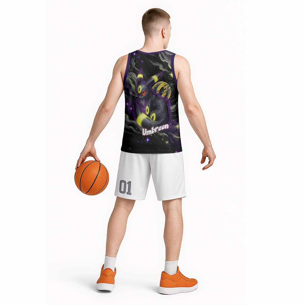 Umbreon Basketball Jersey Cosmic Neon Galaxy Art