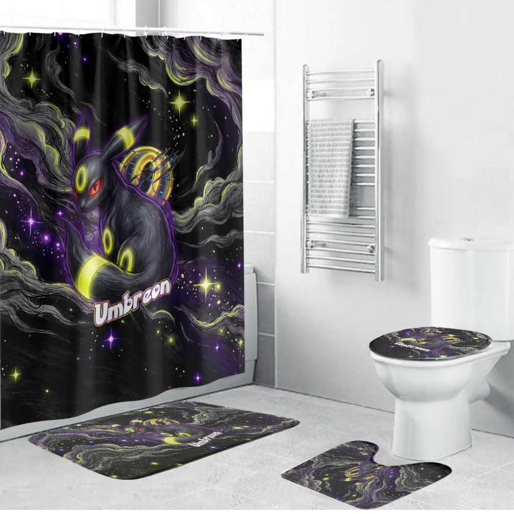 Umbreon Bathroom Set Cosmic Neon Galaxy Art
