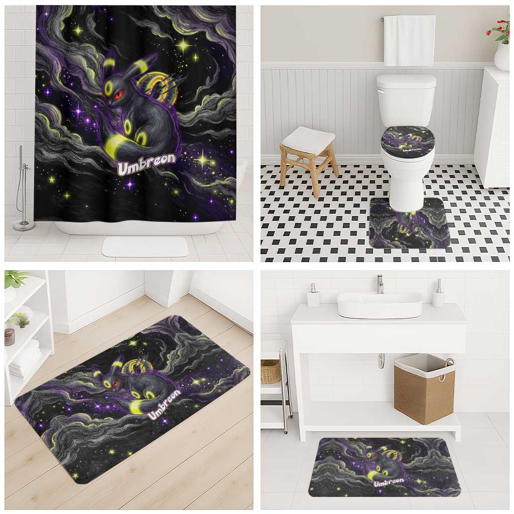 Umbreon Bathroom Set Cosmic Neon Galaxy Art