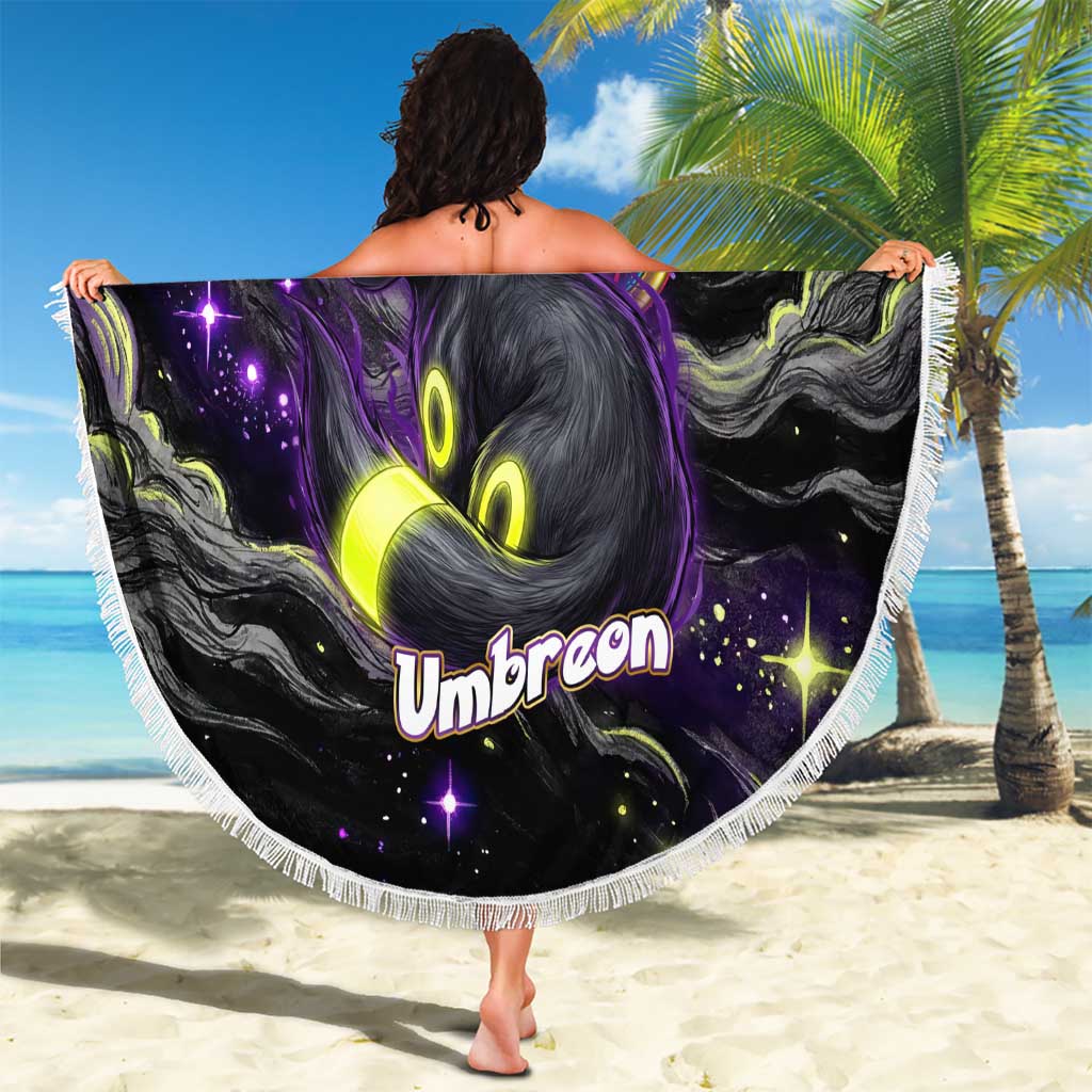 Umbreon Beach Blanket Cosmic Neon Galaxy Art