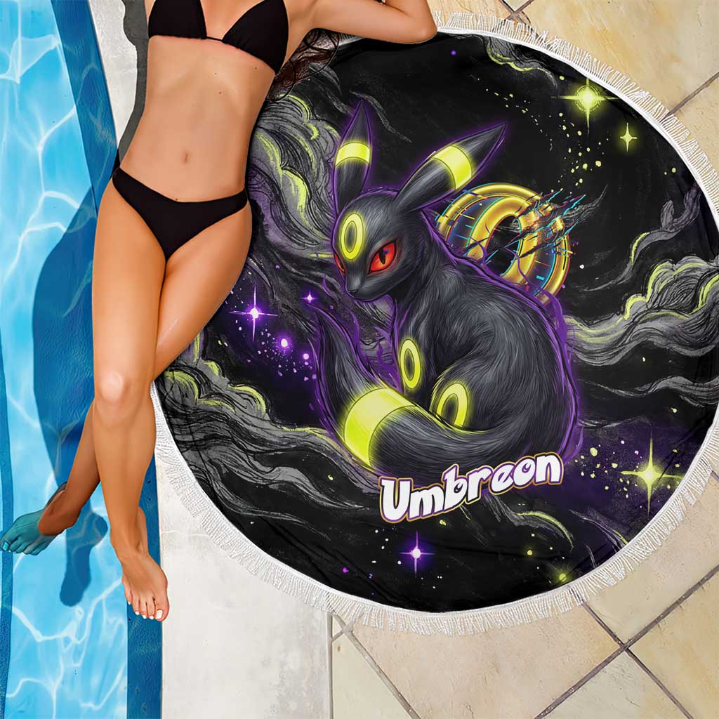Umbreon Beach Blanket Cosmic Neon Galaxy Art