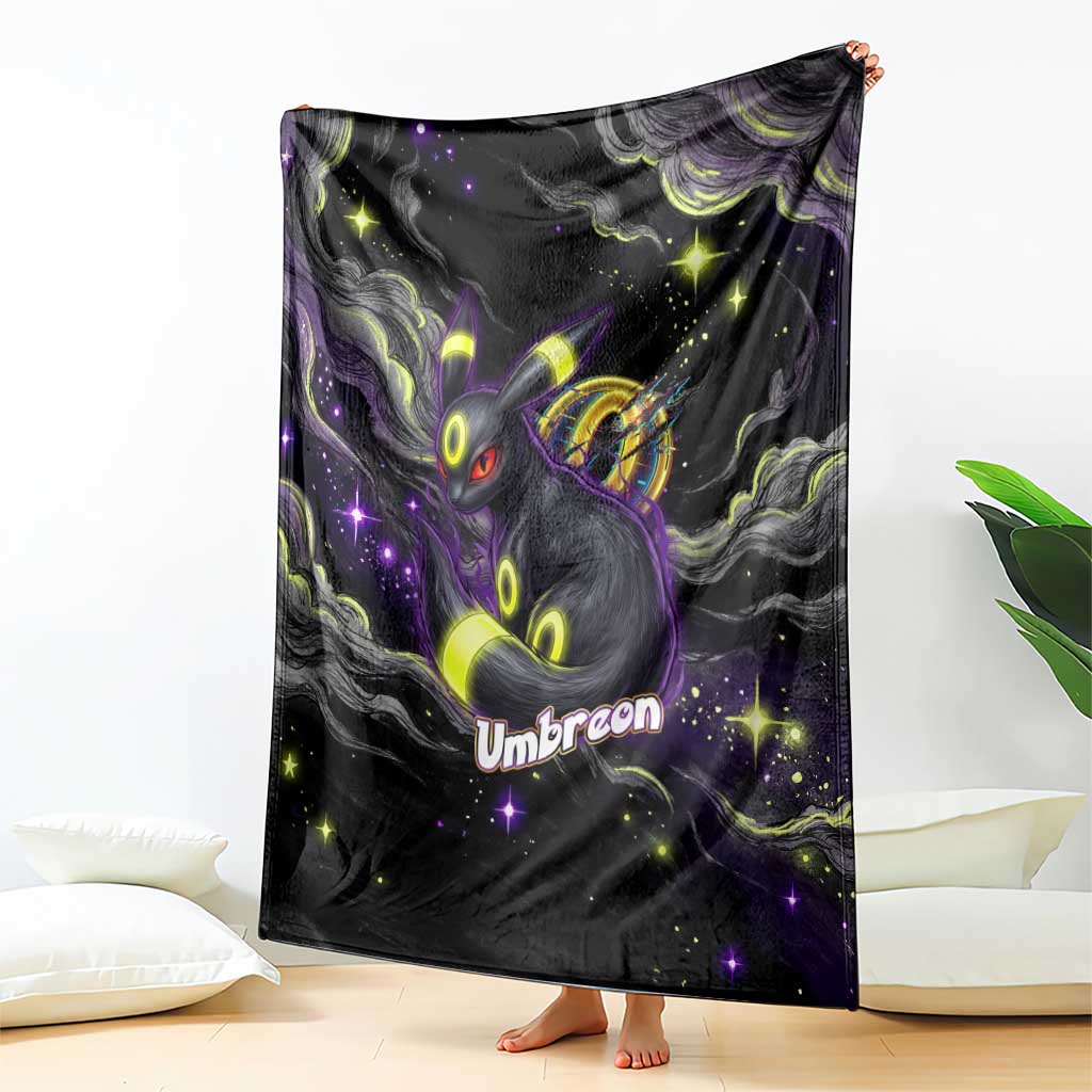 Umbreon Blanket Cosmic Neon Galaxy Art