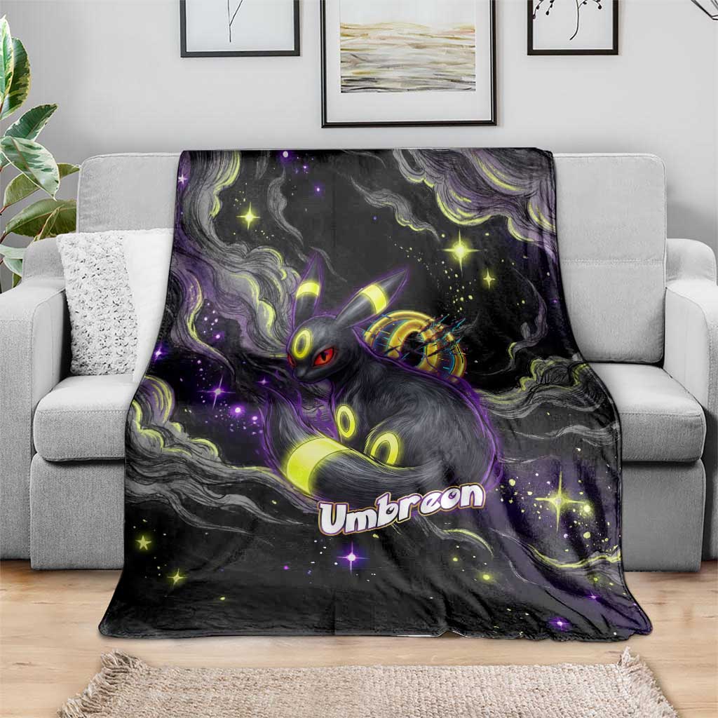 Umbreon Blanket Cosmic Neon Galaxy Art