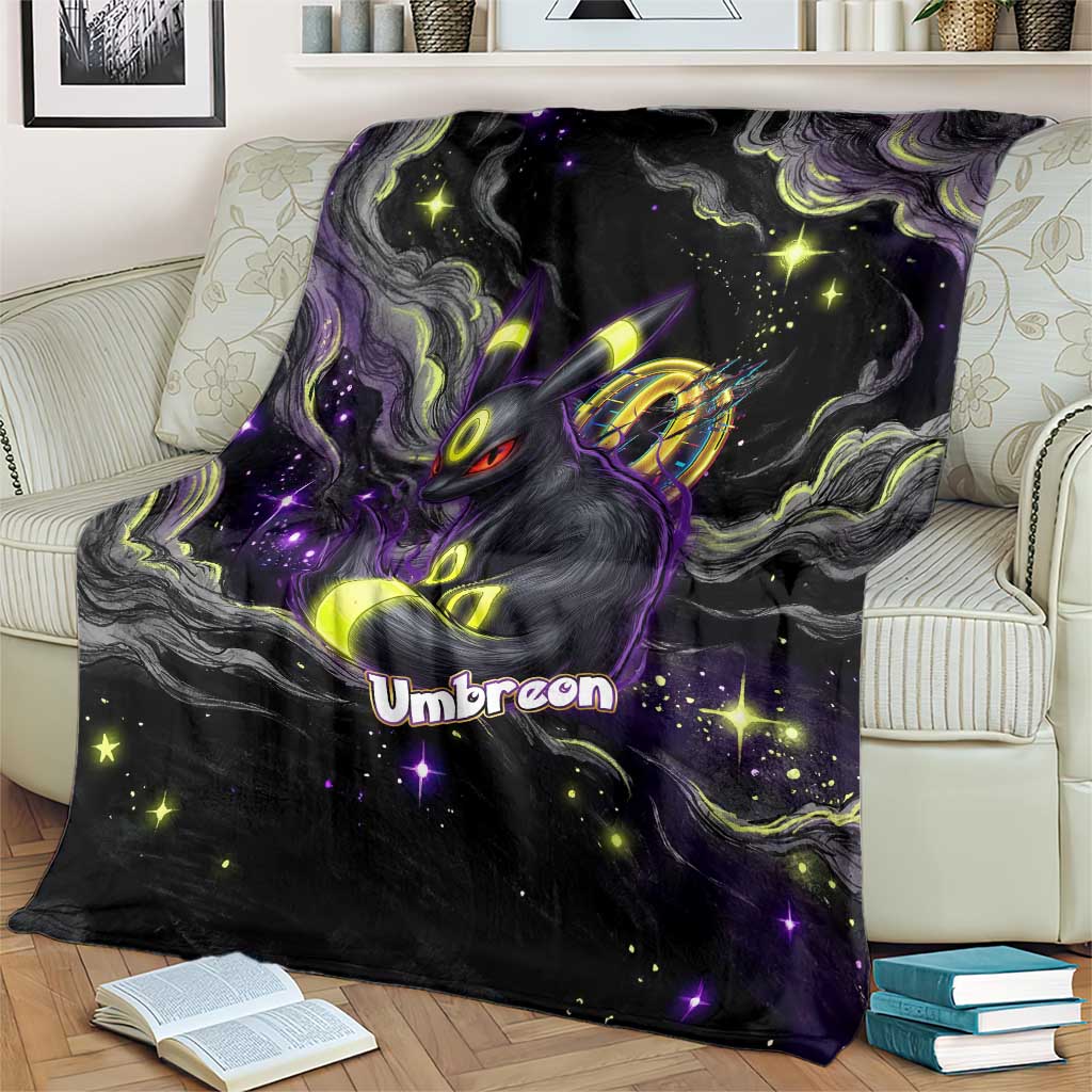 Umbreon Blanket Cosmic Neon Galaxy Art