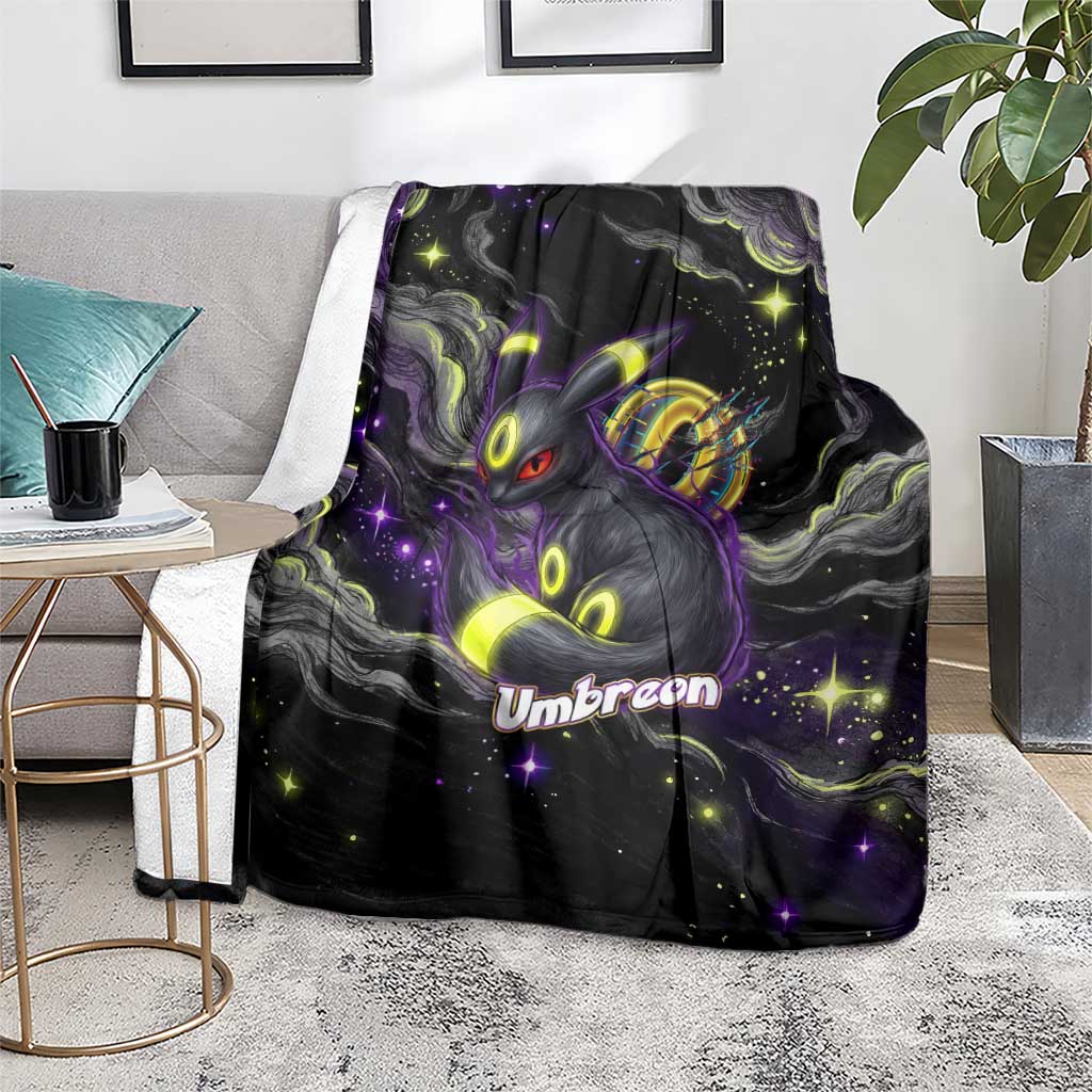 Umbreon Blanket Cosmic Neon Galaxy Art