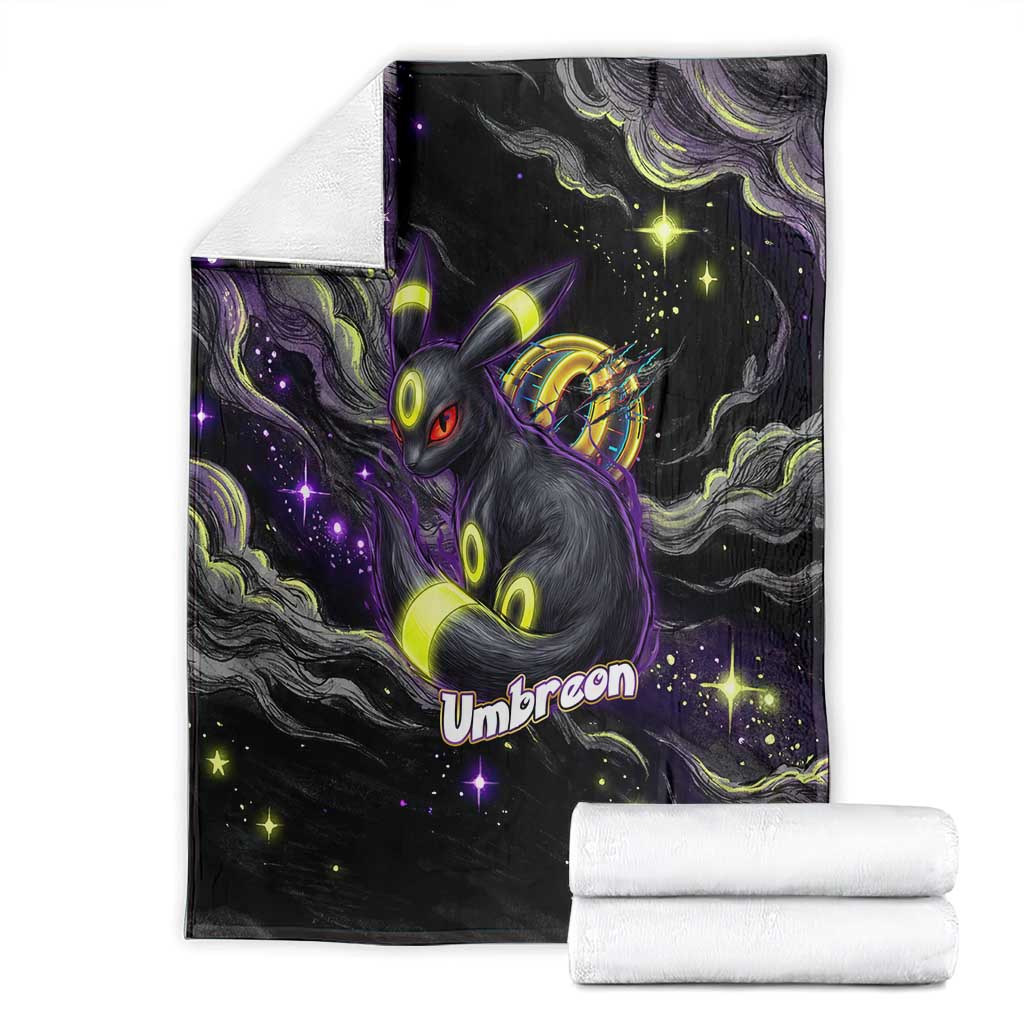 Umbreon Blanket Cosmic Neon Galaxy Art