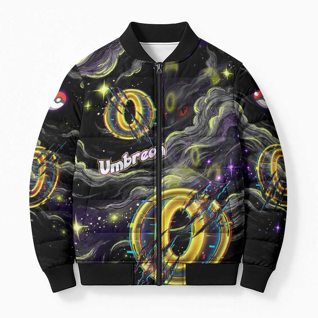 Umbreon Bomber Puffer Jacket Cosmic Neon Galaxy Art