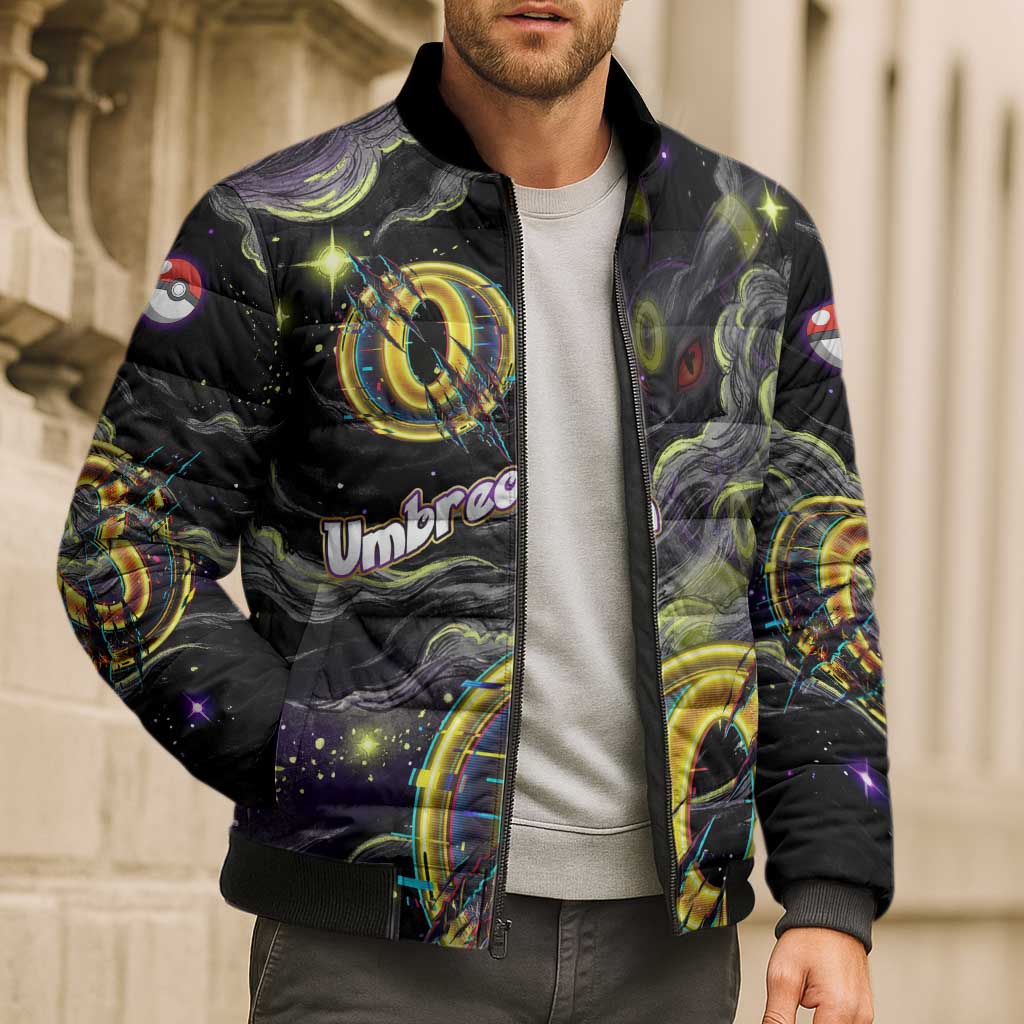 Umbreon Bomber Puffer Jacket Cosmic Neon Galaxy Art