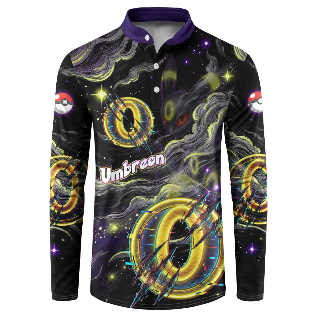 Umbreon Button Sweatshirt Cosmic Neon Galaxy Art