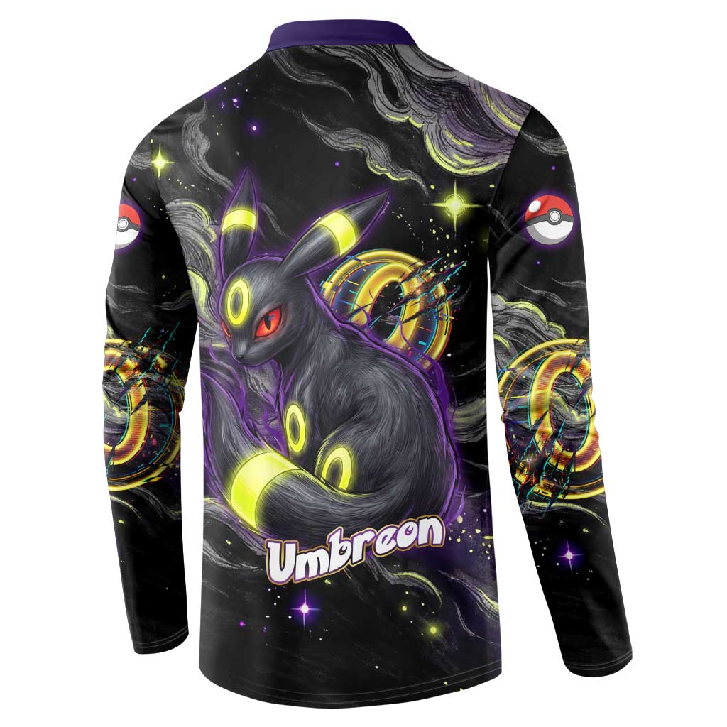 Umbreon Button Sweatshirt Cosmic Neon Galaxy Art