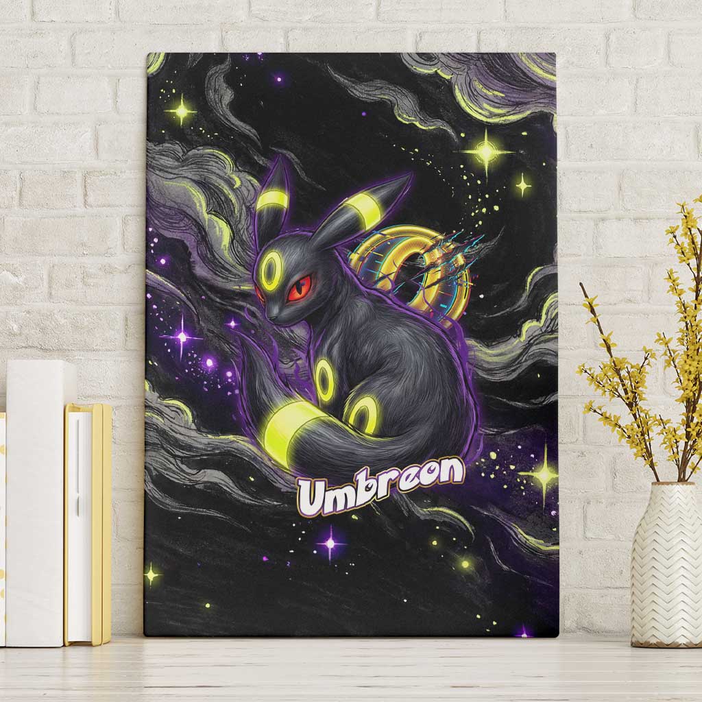 Umbreon Canvas Wall Art Cosmic Neon Galaxy Art