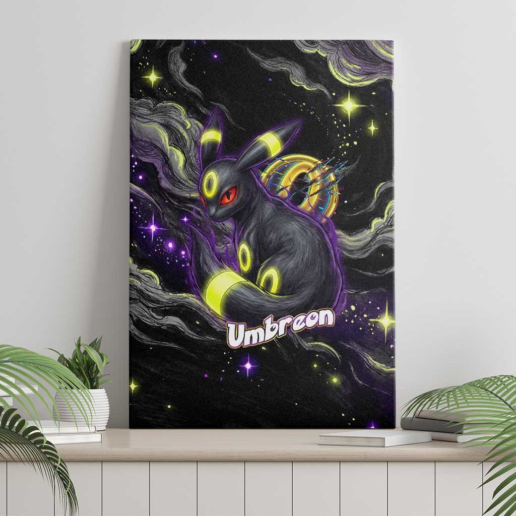 Umbreon Canvas Wall Art Cosmic Neon Galaxy Art