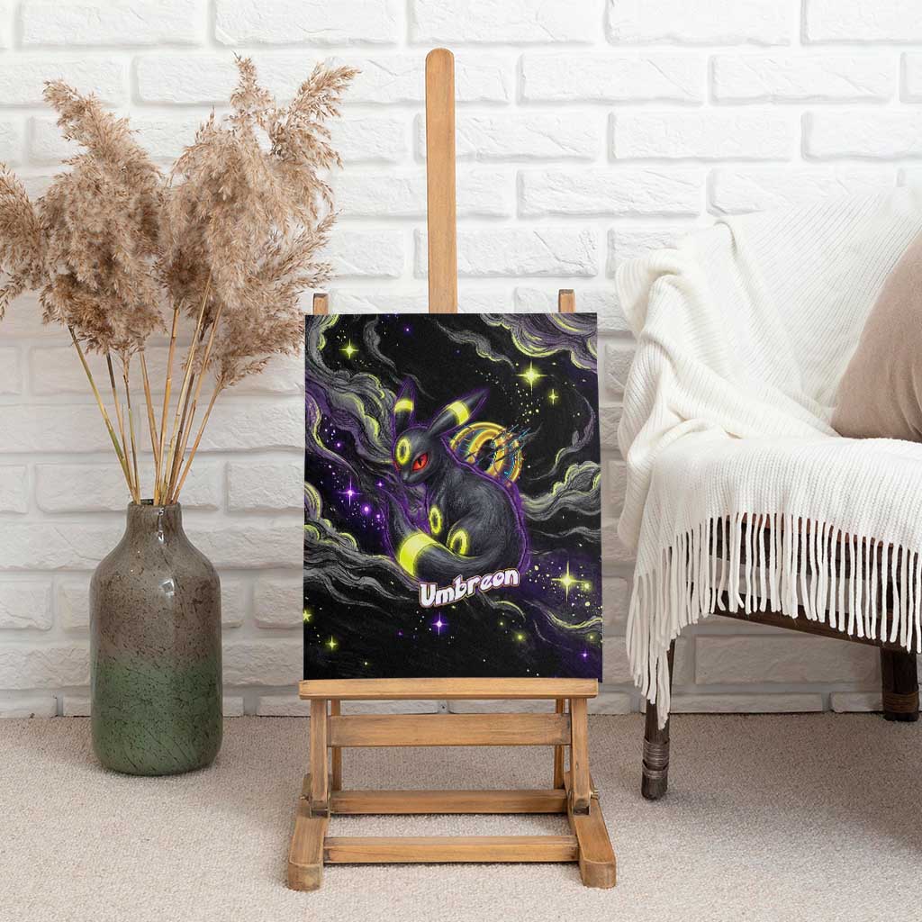 Umbreon Canvas Wall Art Cosmic Neon Galaxy Art