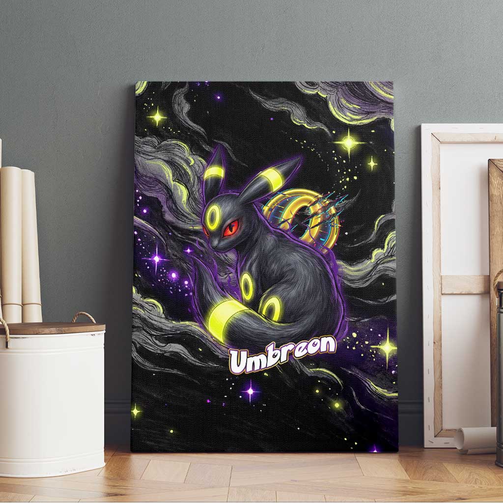 Umbreon Canvas Wall Art Cosmic Neon Galaxy Art