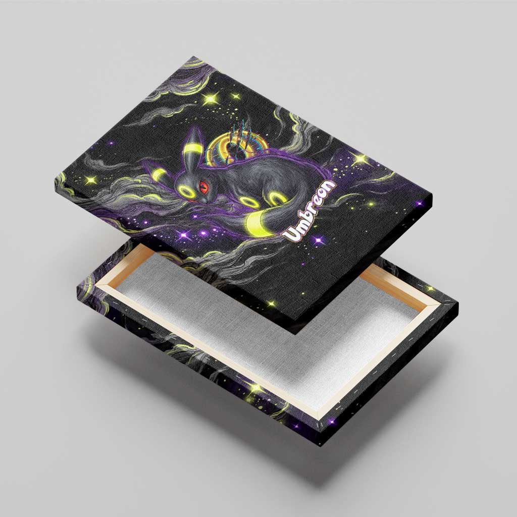 Umbreon Canvas Wall Art Cosmic Neon Galaxy Art