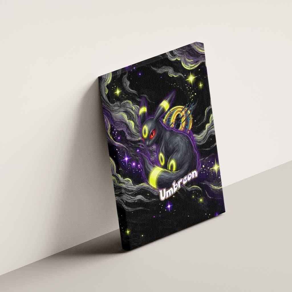 Umbreon Canvas Wall Art Cosmic Neon Galaxy Art