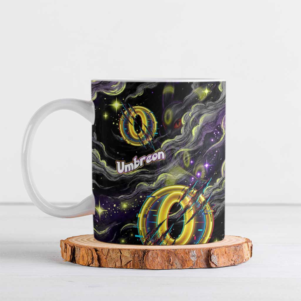 Umbreon Ceramic Mug Cosmic Neon Galaxy Art