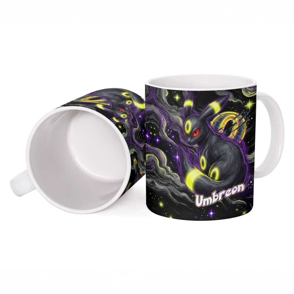 Umbreon Ceramic Mug Cosmic Neon Galaxy Art